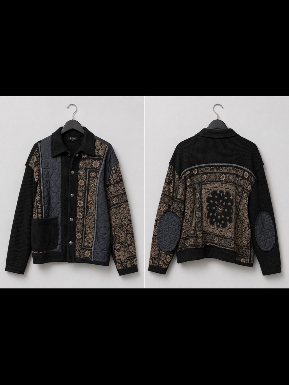 Black and Tan Paisley Sweater by POL